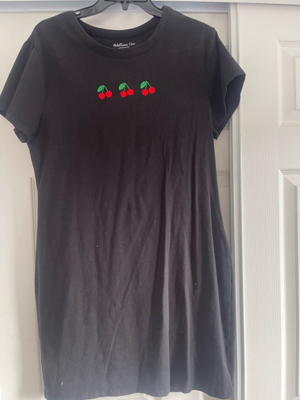 Black Kids Cherry Graphic Tee Dress